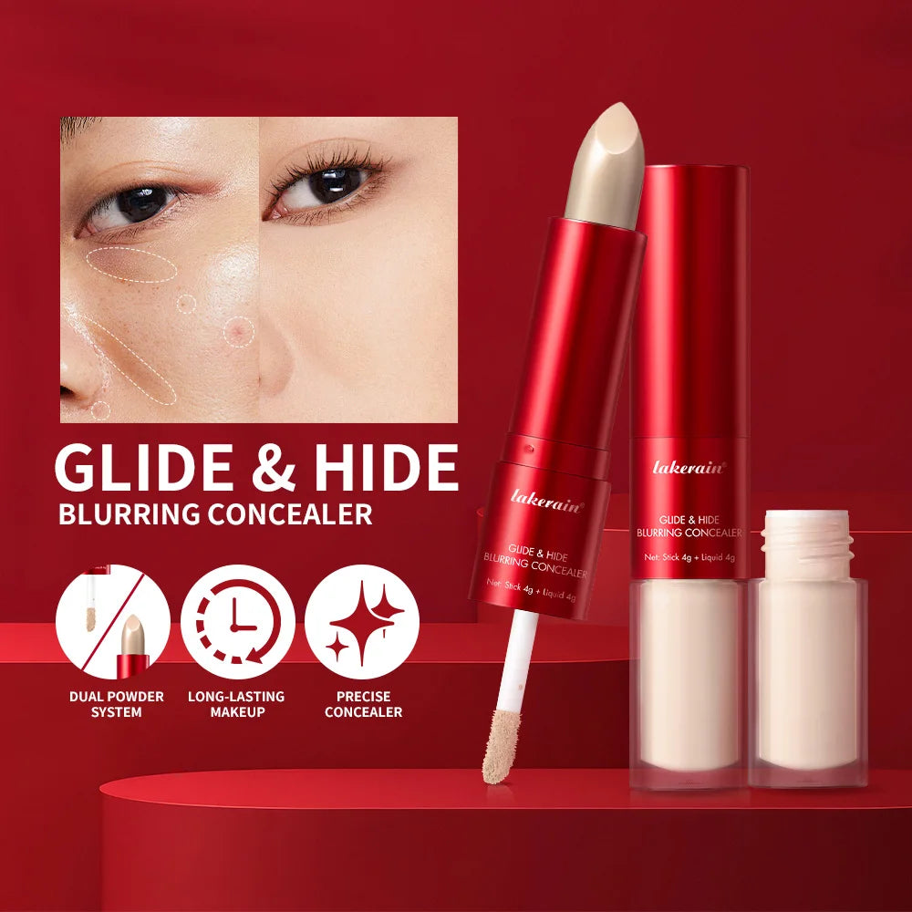 GlideHide Blurring Concealer Creamy texture Conceals dark circles wrinkles Dual formula liquid tip balm stick Long-lastin Peaceful Pleasures Health and Wellness