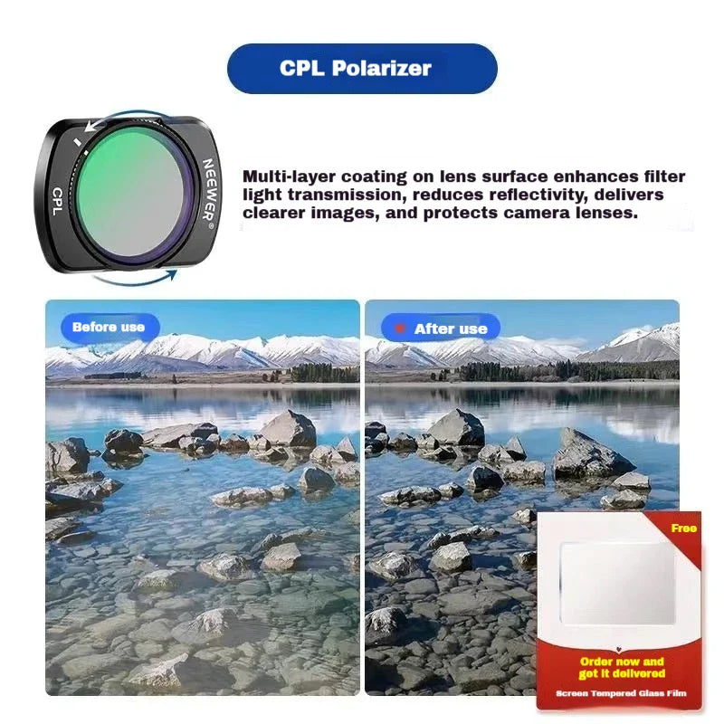DJI Osmo Pocket 3/4 Magnetic CPL Black Mist ND Filter Set