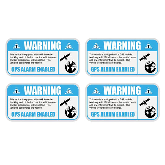 4-Pack GPS Security Warning Vinyl Stickers | Anti-Theft Decals Security Warning Sticker Peaceful Pleasures Health and Wellness Default Title