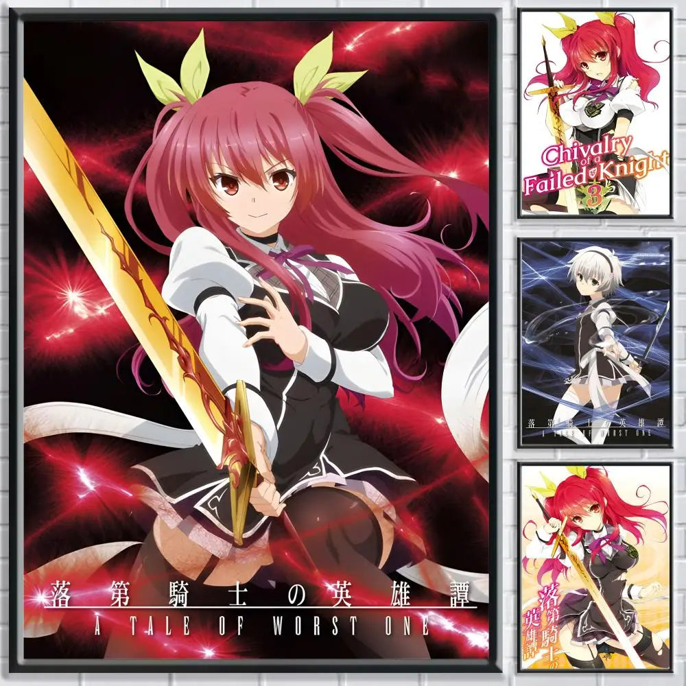 Anime C-Chivalry of a Failed Knight Poster HD Self Adhesive Waterproof Wall Art Ideal for Home Office Dorm Bedroom Great Gift Peaceful Pleasures Health and Wellness