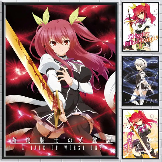 Anime C-Chivalry of a Failed Knight Poster HD Self Adhesive Waterproof Wall Art Ideal for Home Office Dorm Bedroom Great Gift Peaceful Pleasures Health and Wellness