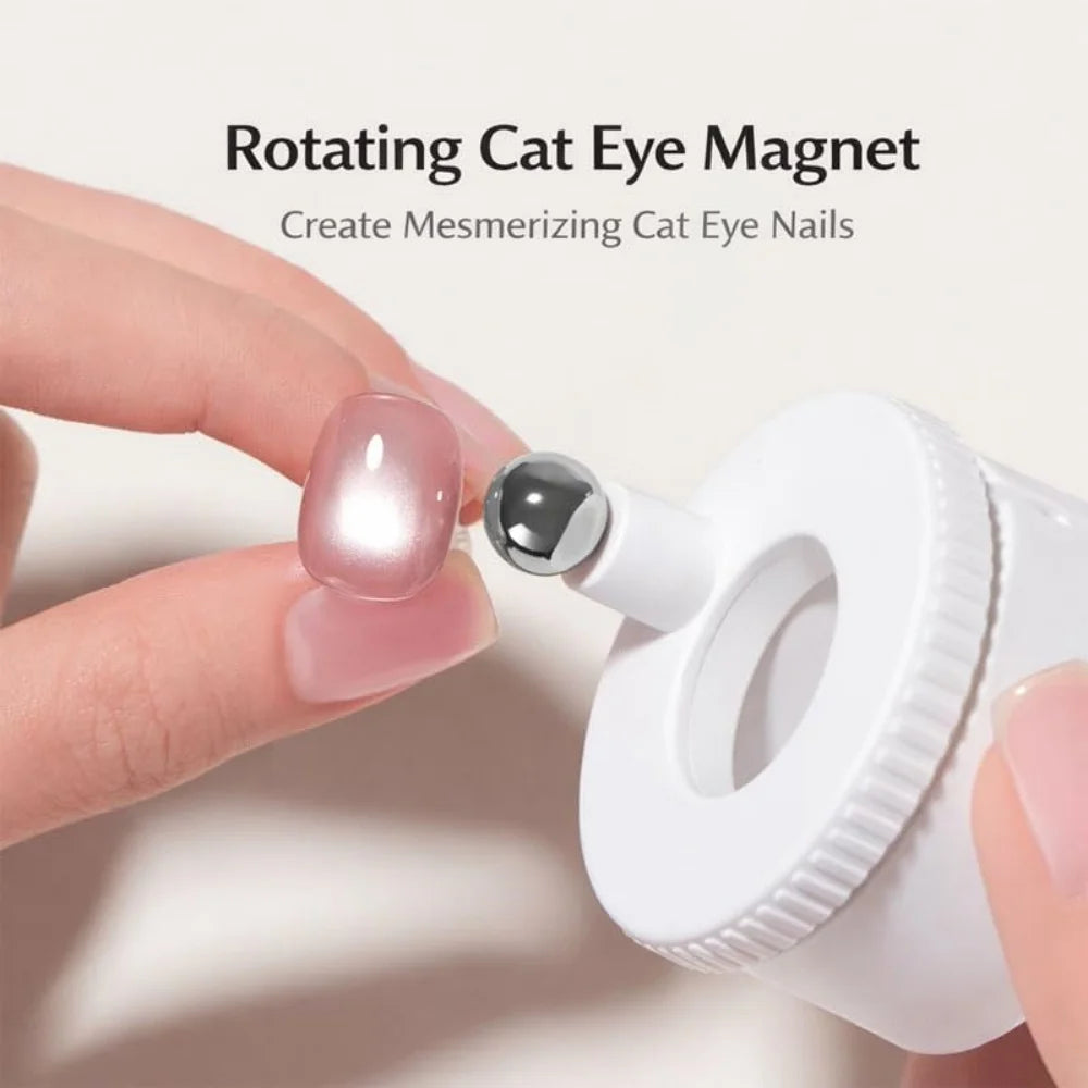 Rotating Cat Eye Nail Magnet Wide Light Glass Bead Effect Multifunctional Strong Automatic Nail Art Magnetic for Gel Nail Polish Peaceful Pleasures Health and Wellness