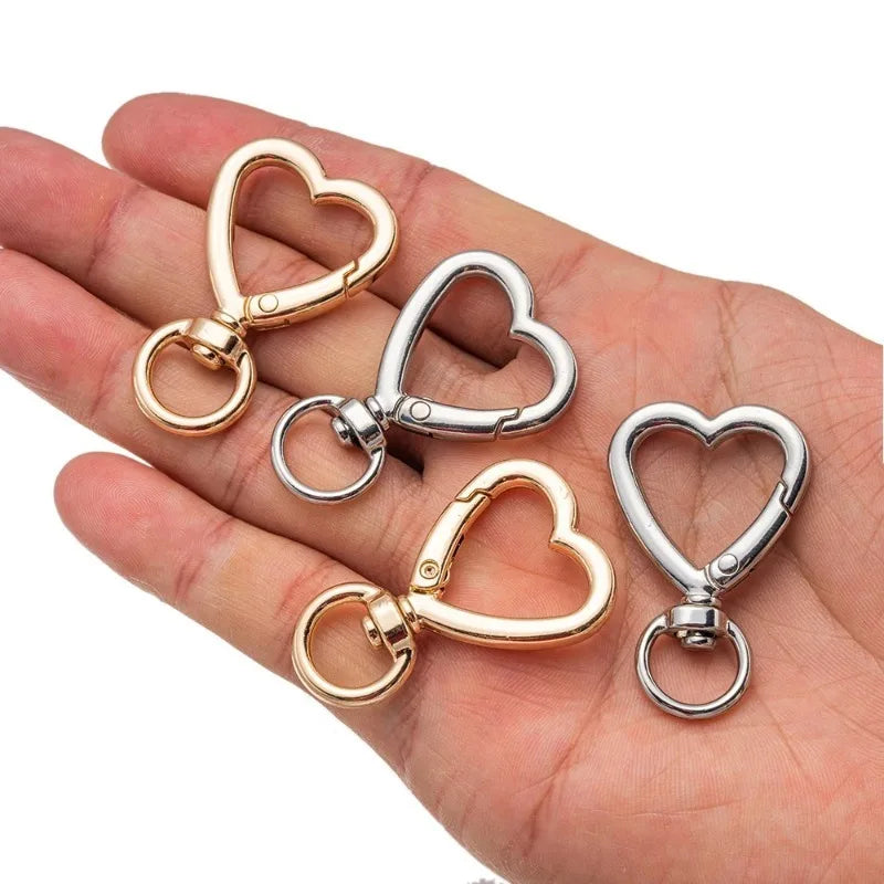Heart Lobster Claw Clasps – Zinc Alloy Trigger Snap Hooks DIY