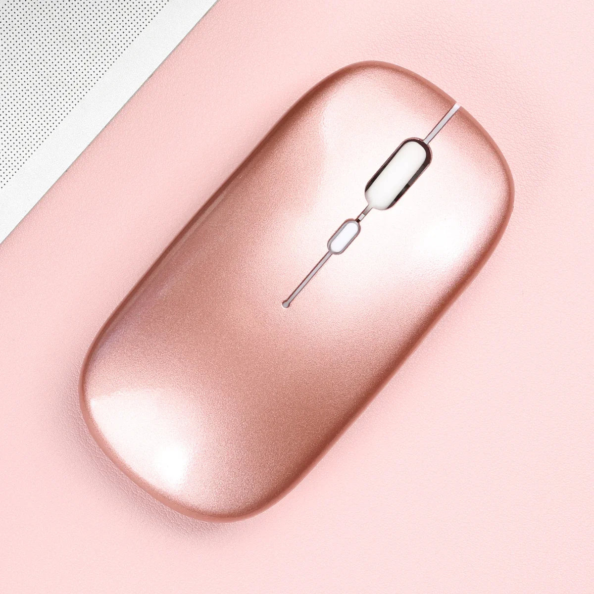 Wireless Bluetooth-compatible Mouse Portable Ergonomic Computer Mice For Laptop iPad Tablet PC Mobile Phone Office Gaming Mouse Peaceful Pleasures Health and Wellness Glossy-Rose