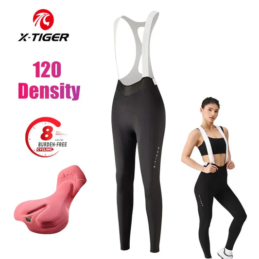 X-TIGER Women's Cycling Bib Pants – 120D Padded MTB Tights Cycling Bib Tights Oasis Select
