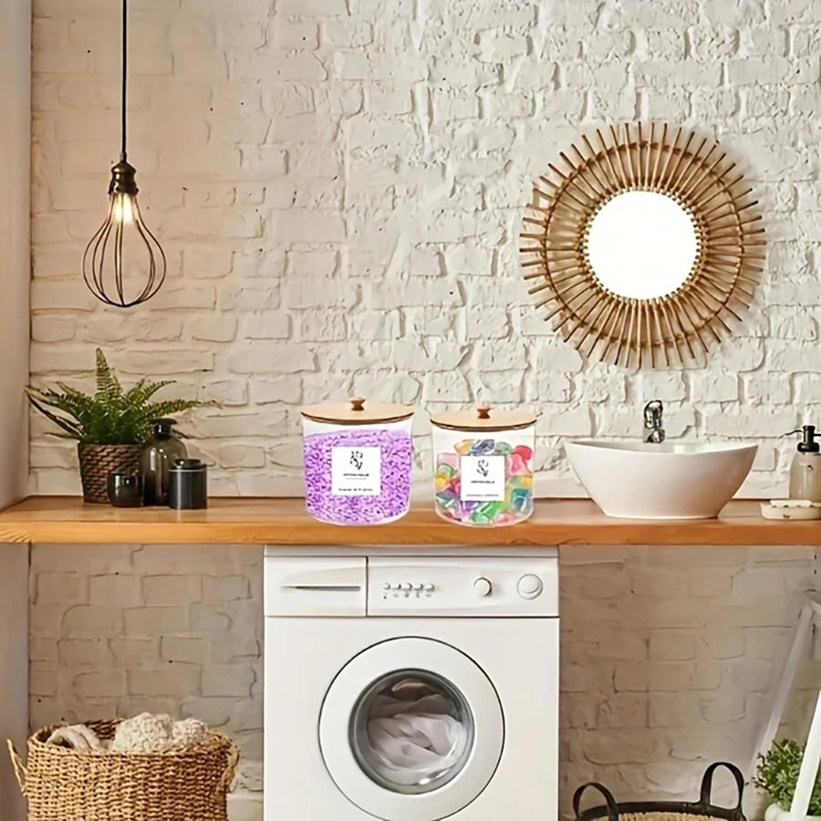 2 Pack Laundry Detergent Pods Container for Organizing Plastic Laundry Organization Storage Bathroom Jar Container for Detergent Peaceful Pleasures Health and Wellness
