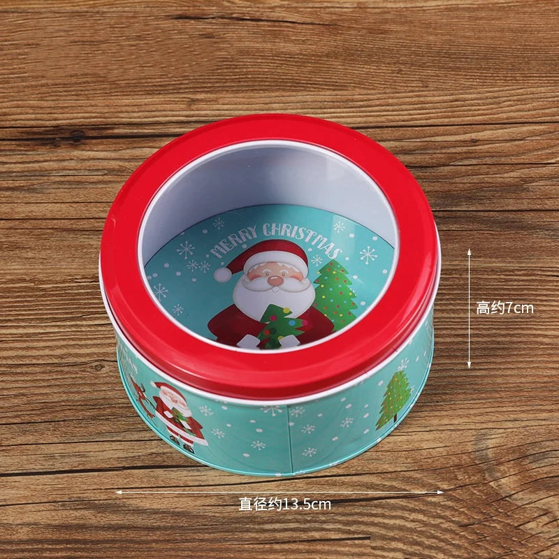 Christmas Metal Tin Candy Cookie Gift Box | Festive Packaging