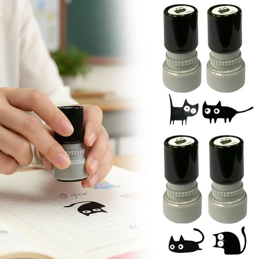Cute Cartoon Stamps Lovely Small Black Cat Stamp DIY Scrapbooking Decoration Diary Collage Stationery DIY Craft Creations Peaceful Pleasures Health and Wellness