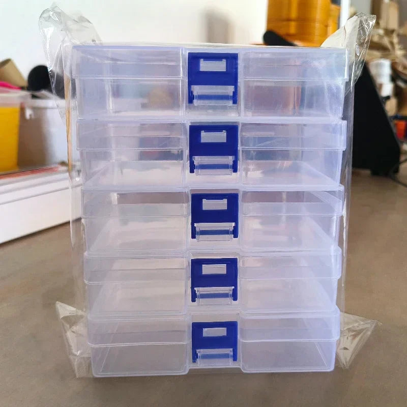 5-Pack Transparent Plastic Storage Boxes – Small Item Organizer