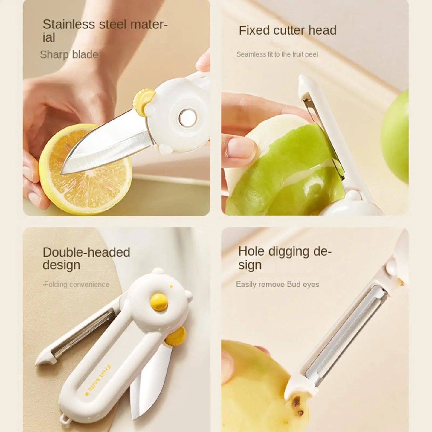 Magnetic Foldable Vegetable Peeler & Cutter | Ergonomic 2-in-1 Vegetable Peeler Peaceful Pleasures Health and Wellness