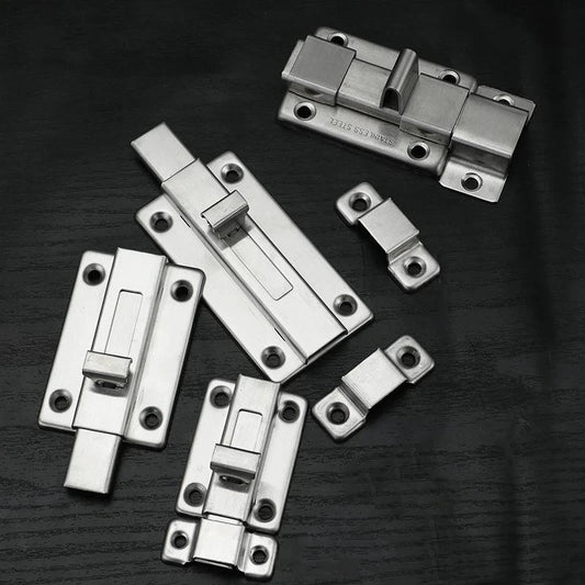 New Self-Elastic Latch Security Bolt Latch Anti-theft Spring Latches Stainless Steel Cabinet Hinges Furniture Supplies Hardware Peaceful Pleasures Health and Wellness