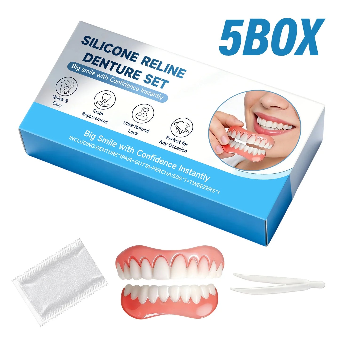 DIY Temporary Smile Veneers – Upper & Lower Cosmetic Denture Kit