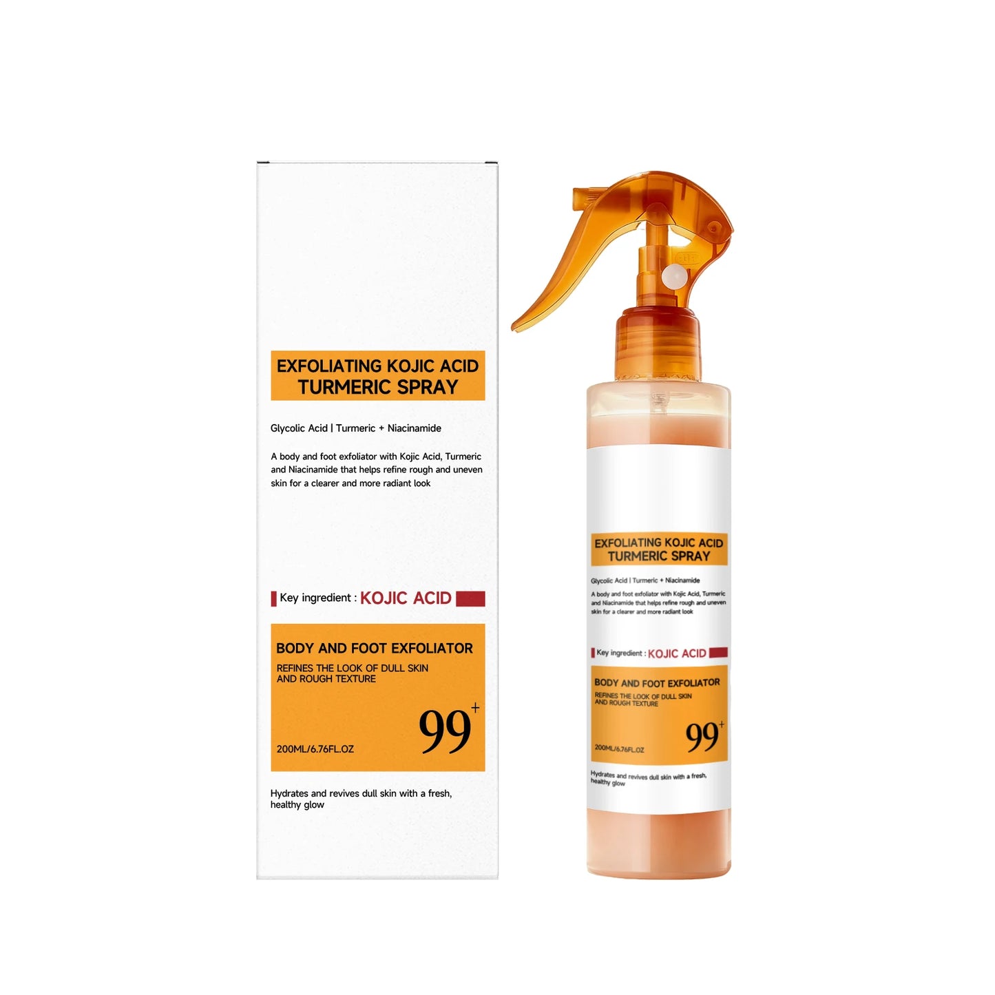 Kojic Acid Turmeric Exfoliating Brightening Spray Serum 200ml