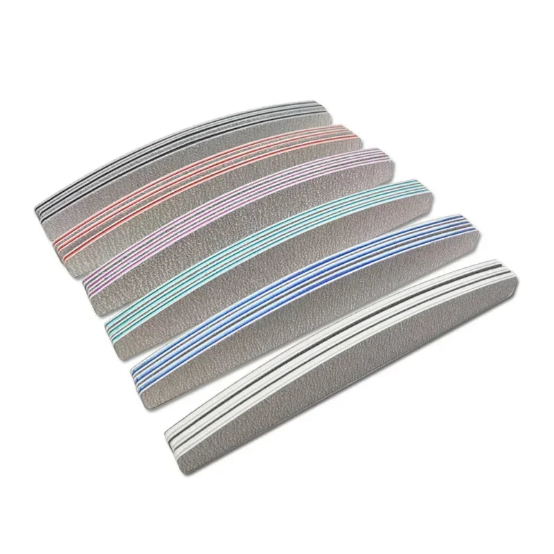 3/5/10Pcs Professional Nail File Sandpaper Strong Thick Nail Files Buffer For Manicure Sanding Half Moon Lime Nail Tools 100/180 Peaceful Pleasures Health and Wellness