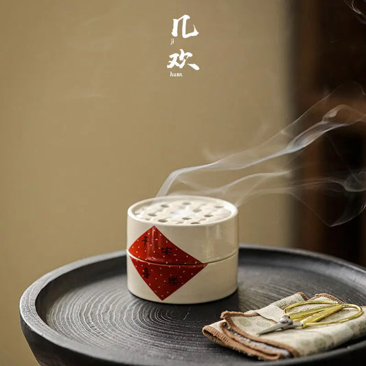 Plant Ash Ceramic Incense Burner | Chinese Style Aromatherapy Ceramic Incense Burner Peaceful Pleasures Health and Wellness