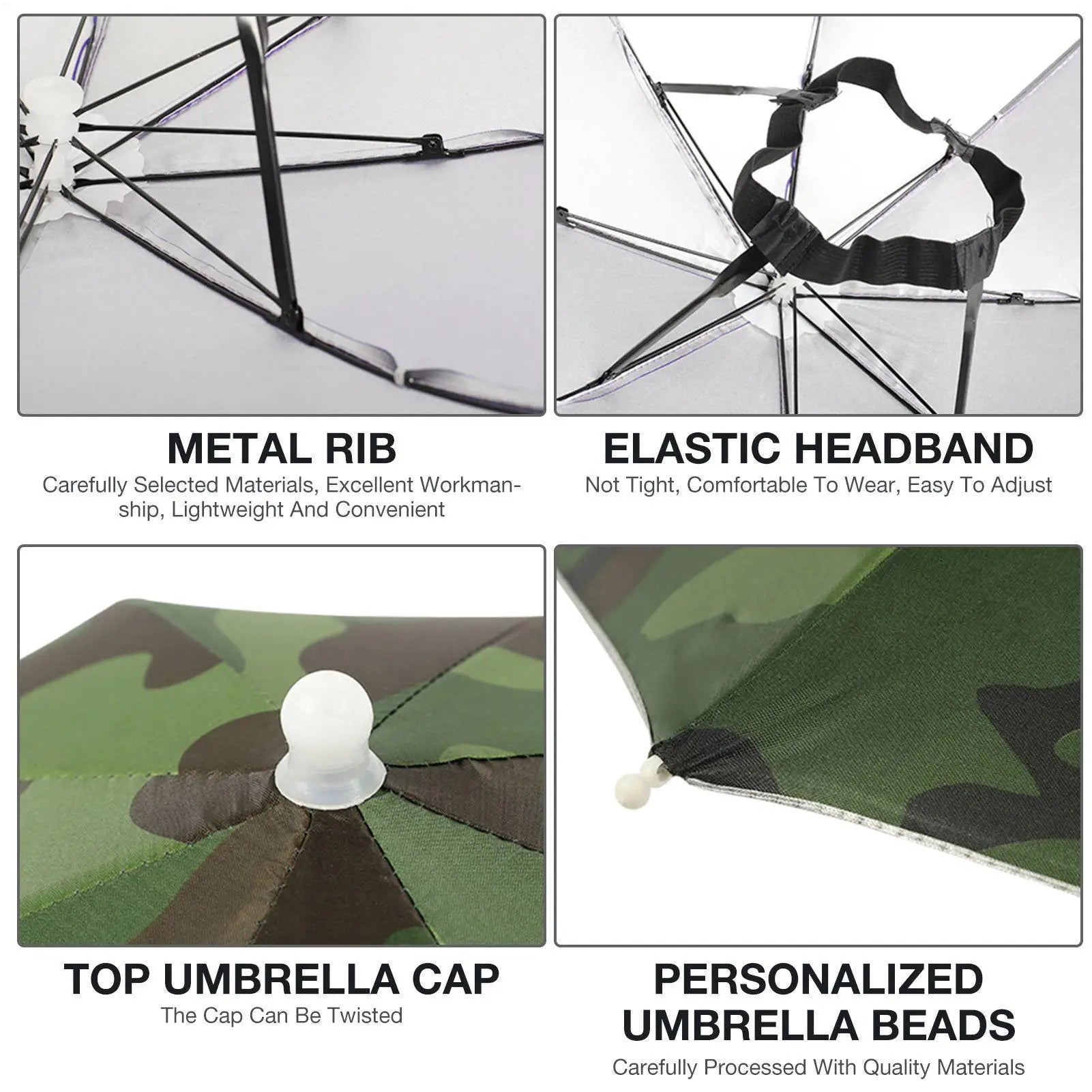 Foldable Head Umbrella Hat Portable Foldable Rain Umbrella Hat Outdoor Fishing Sunshade Hat for Golf Gardening Camping Peaceful Pleasures Health and Wellness