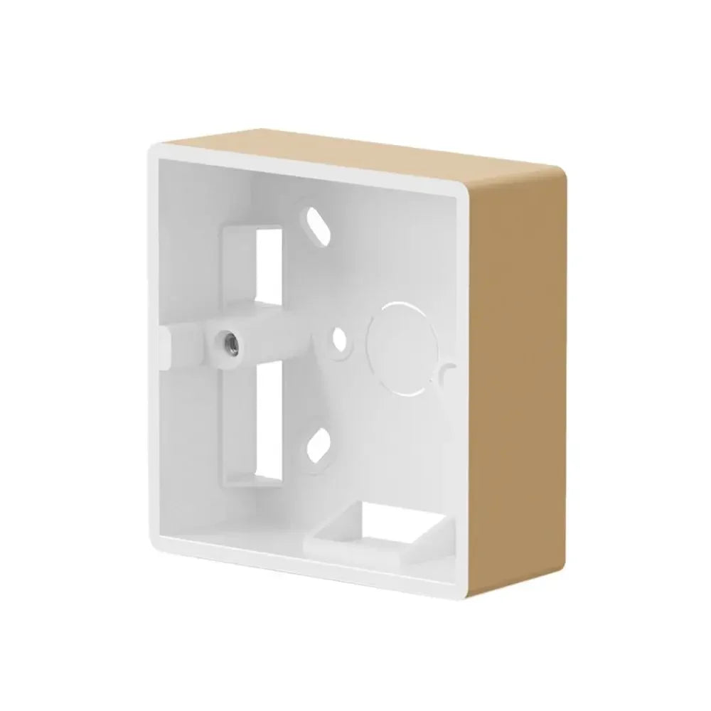 PVC Switch And Socket Apply On-Wall Mount 86 Type External Mounting Box Wall Surface Junction Box Switch Socket Box Peaceful Pleasures Health and Wellness gold-86x86x33mm