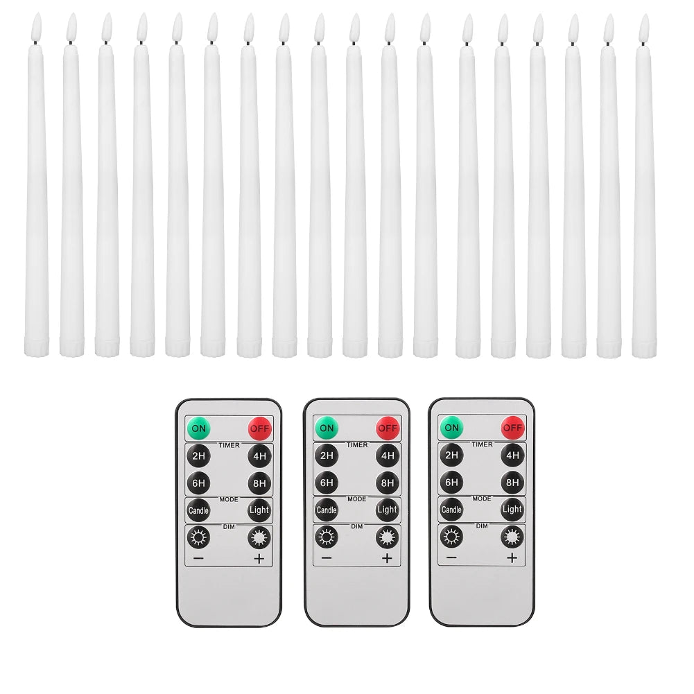 LED Flameless Taper Candles 12/24pcs Flickering with Remote 11" Battery Operated Ivory Candlesticks Christmas Home Wedding Decor Peaceful Pleasures Health and Wellness 18Pc Ivory