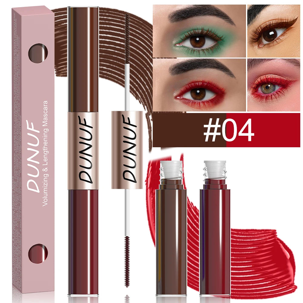 Dual-Ended Color Mascara Long-Lasting Waterproof Volumizing Lengthening Curling Eyelash Makeup for Women Peaceful Pleasures Health and Wellness 04