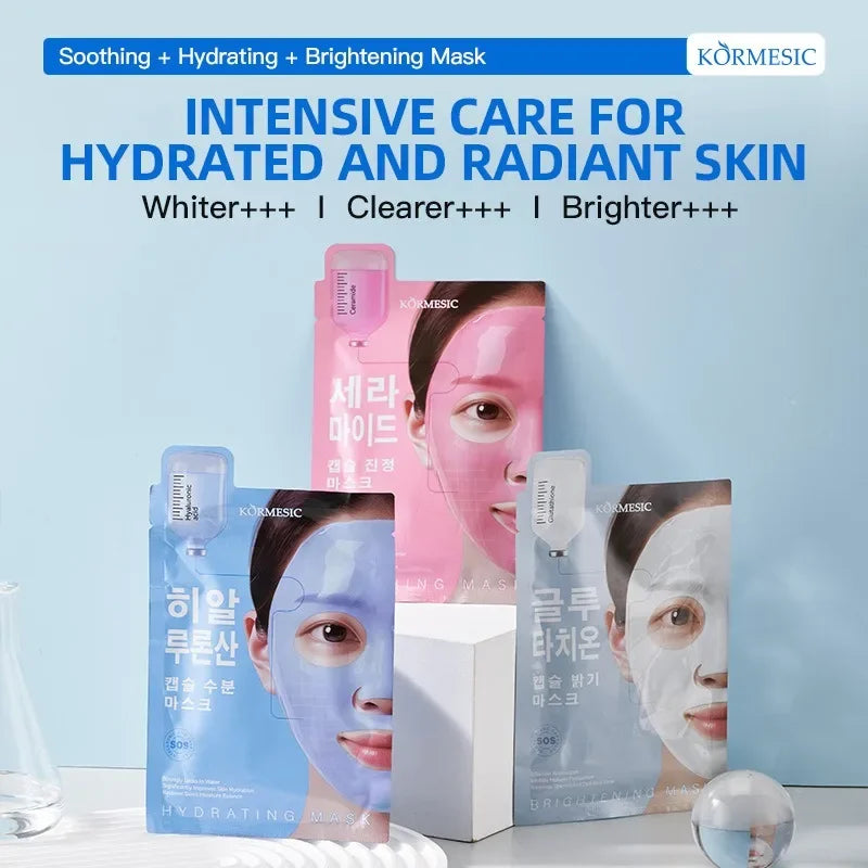 BIOAOUA Hyaluronic Acid Ceramide Glutathione Face Mask 5pc