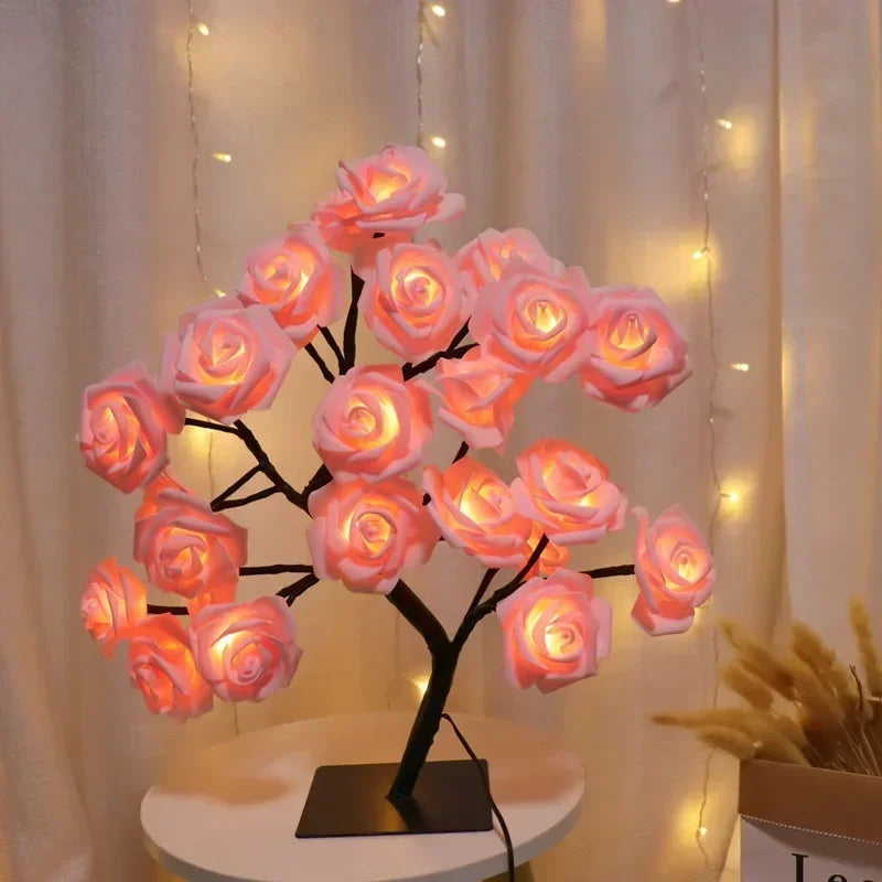 USB Rose Flower Tree LED Light | Bedroom & Wedding Decor