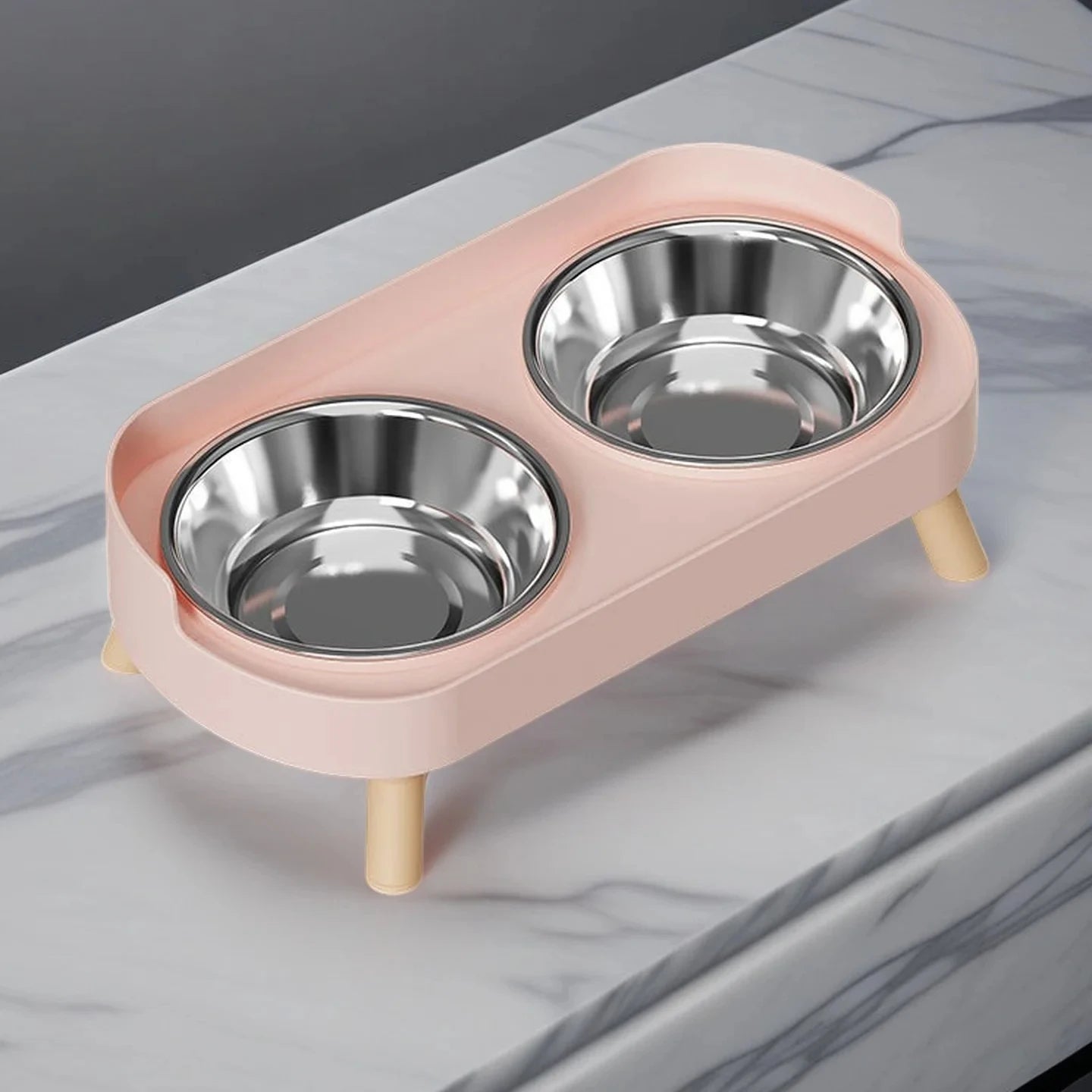 Elevated Pet Feeder – Dual Stainless Steel Bowls | Raised Stand