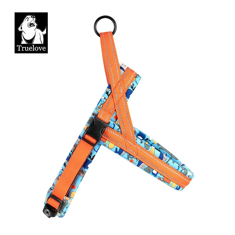 Truelove Floral Printing Mesh Padded Harness for All Breeds Quick Fit Dog Vest Harness Small Medium Large Dogs Outdoor TLH58122 Peaceful Pleasures Health and Wellness