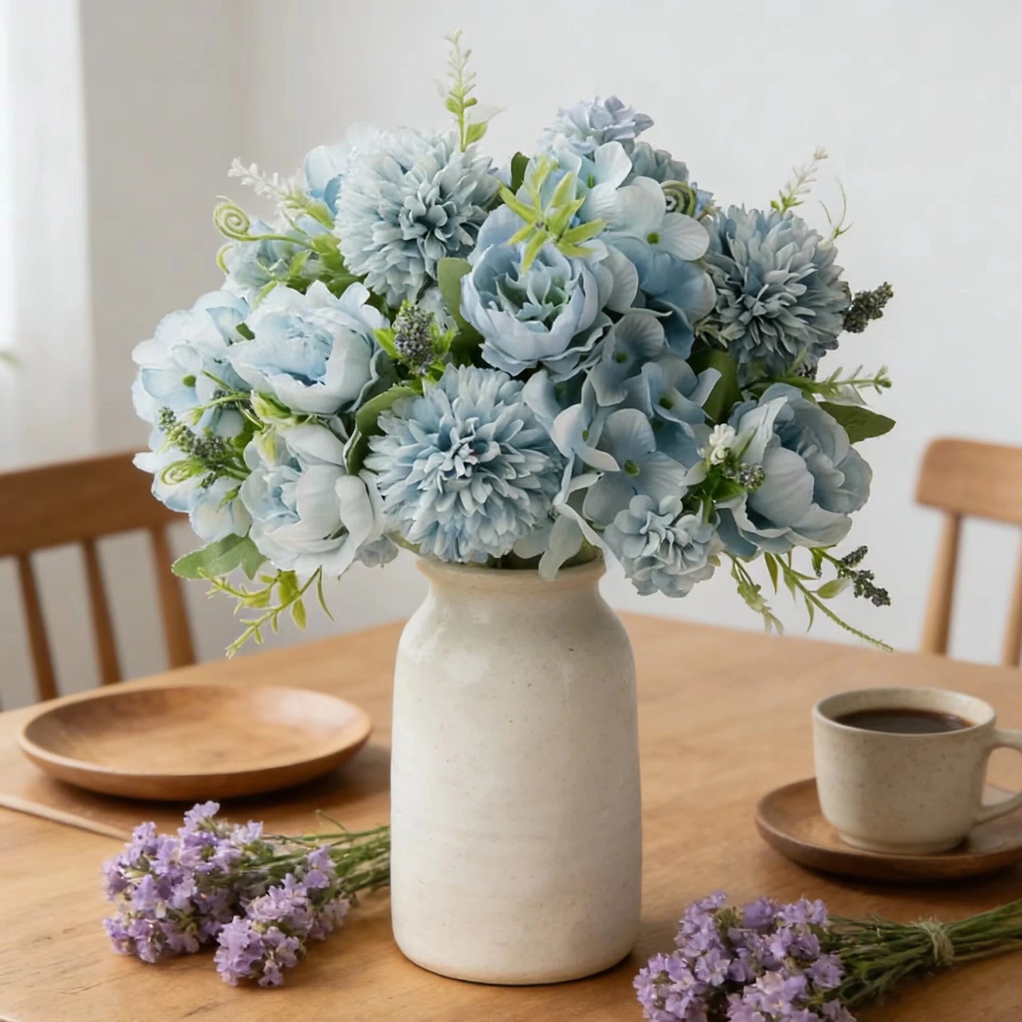 Silk Peony & Hydrangea Artificial Flower Bouquet – Wedding Décor