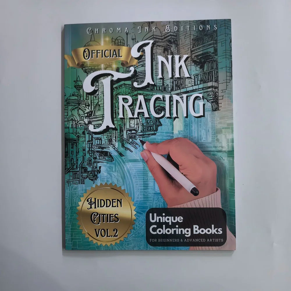 Ink Tracing Coloring Book Hidden Cities Vol 2 Unique Books Beginners