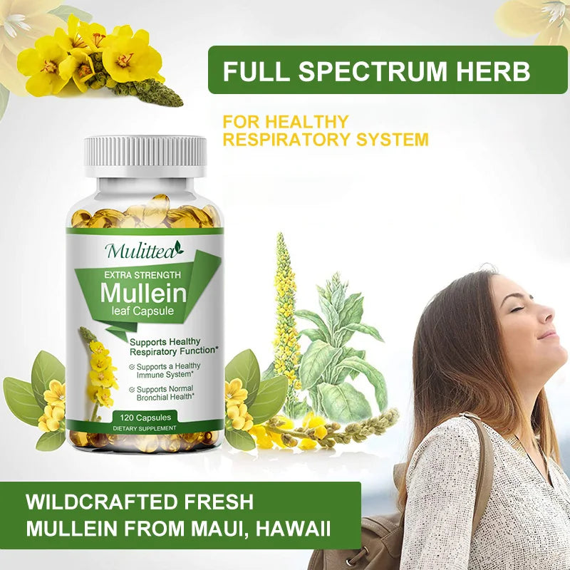 Mullein Leaf Capsules – Lung Cleanse & Respiratory Support | 120 Count Peaceful Pleasures Health and Wellness