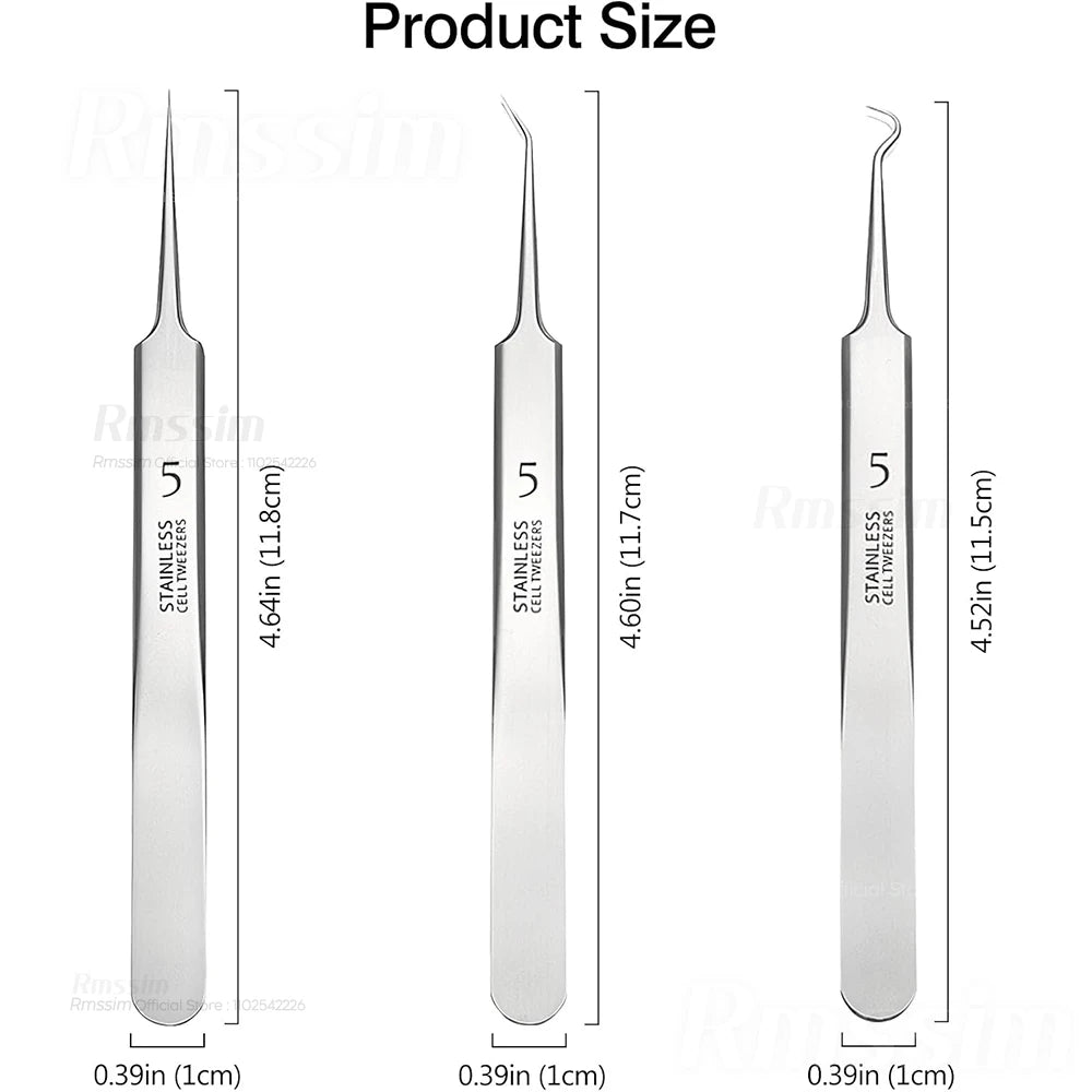 German Ultra-fine No. 5 Cell Pimples Blackhead Clip Tweezers Beauty Salon Special Scraping & Closing Artifact Acne Needle Tools Peaceful Pleasures Health and Wellness