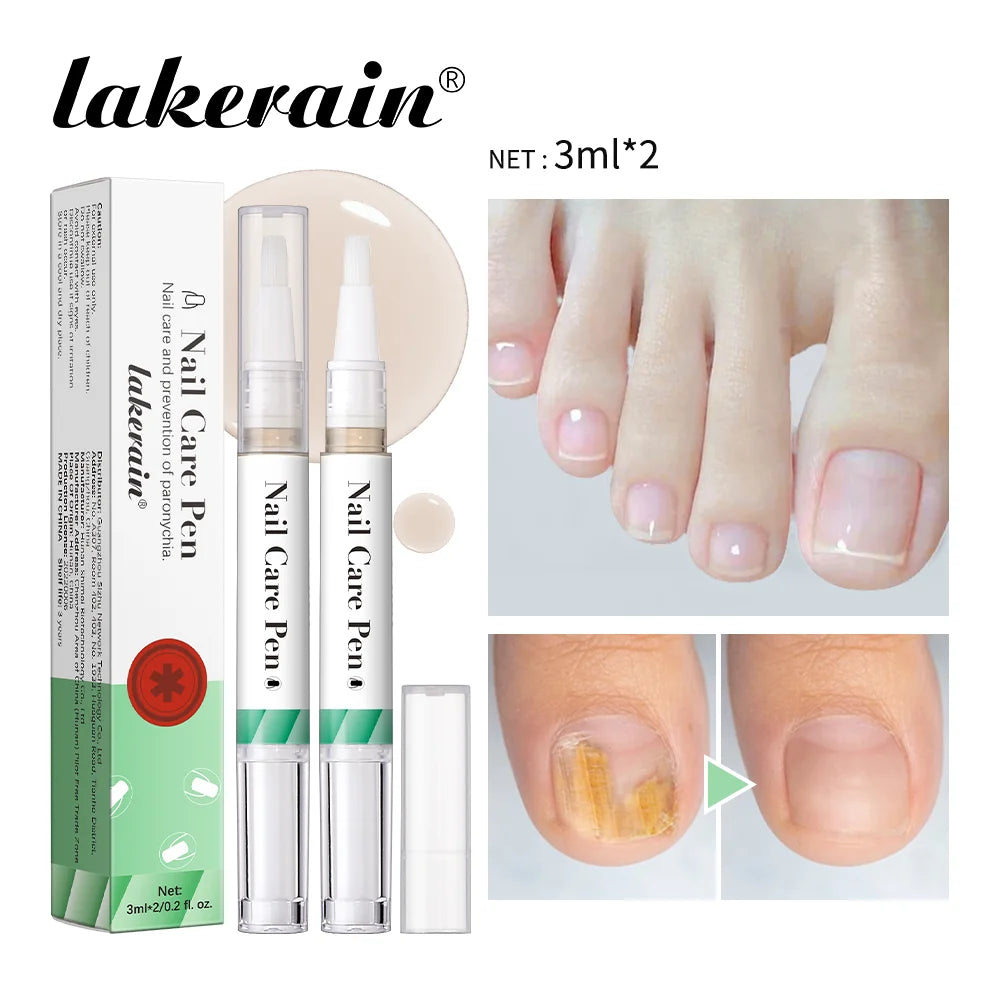 Nail Care Pen Nourish and Moisturize Nails Prevent Fungal Infections Improve Appearance Flat Brush Head Design Daily Nail Care Peaceful Pleasures Health and Wellness Green x 2