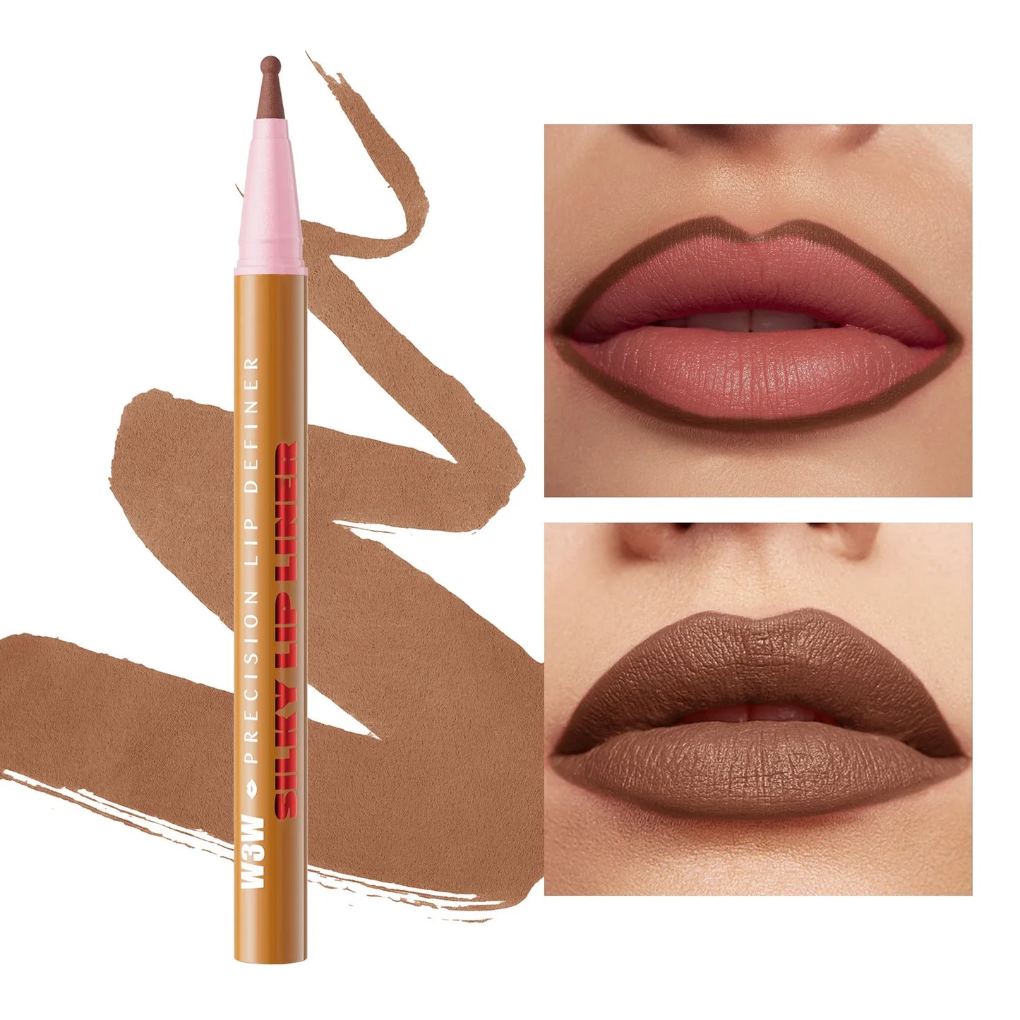 W3W Waterproof Matte Lip Liner Pencil – High Pigment & Long-Lasting