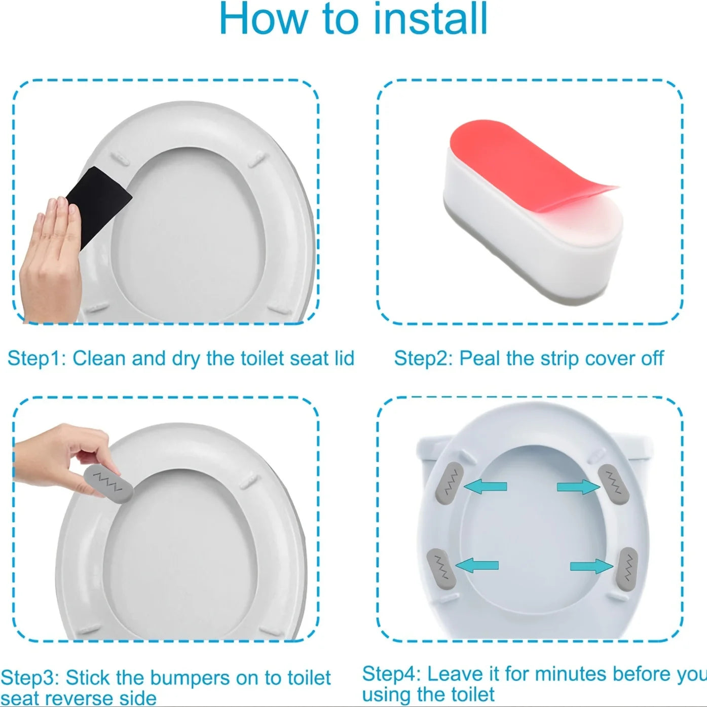 Toilet Seat Bumper Heighten Ring Reduce Gap Silicone Gasket Anti