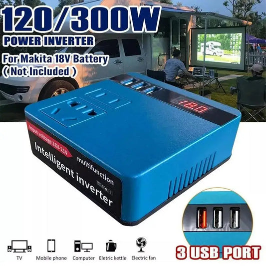 120W 300W Lithium Battery Power Inverter | Smart 110V–220V Portable Power Inverter Peaceful Pleasures Health and Wellness