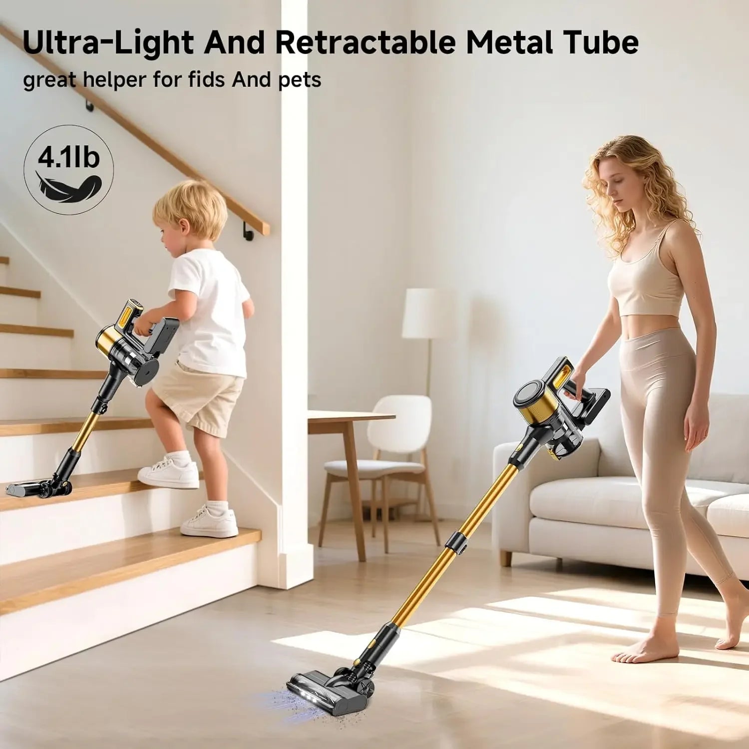 8-in-1 Cordless Vacuum Cleaner, 40Kpa Suction, 55-Min Runtime, Lightweight for Home Use Peaceful Pleasures Health and Wellness