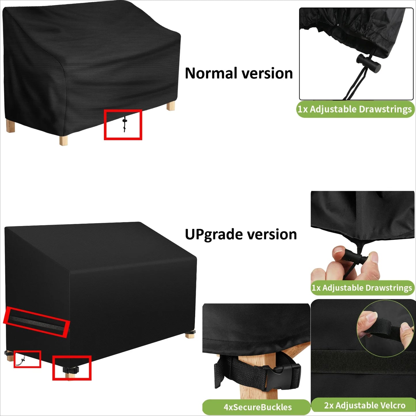 1pc Patio Chair Cover Waterproof Outdoor Garden Furniture Protect Universal Lounge Deep Seat Cover Easy-Fitting UV Resistant Peaceful Pleasures Health and Wellness