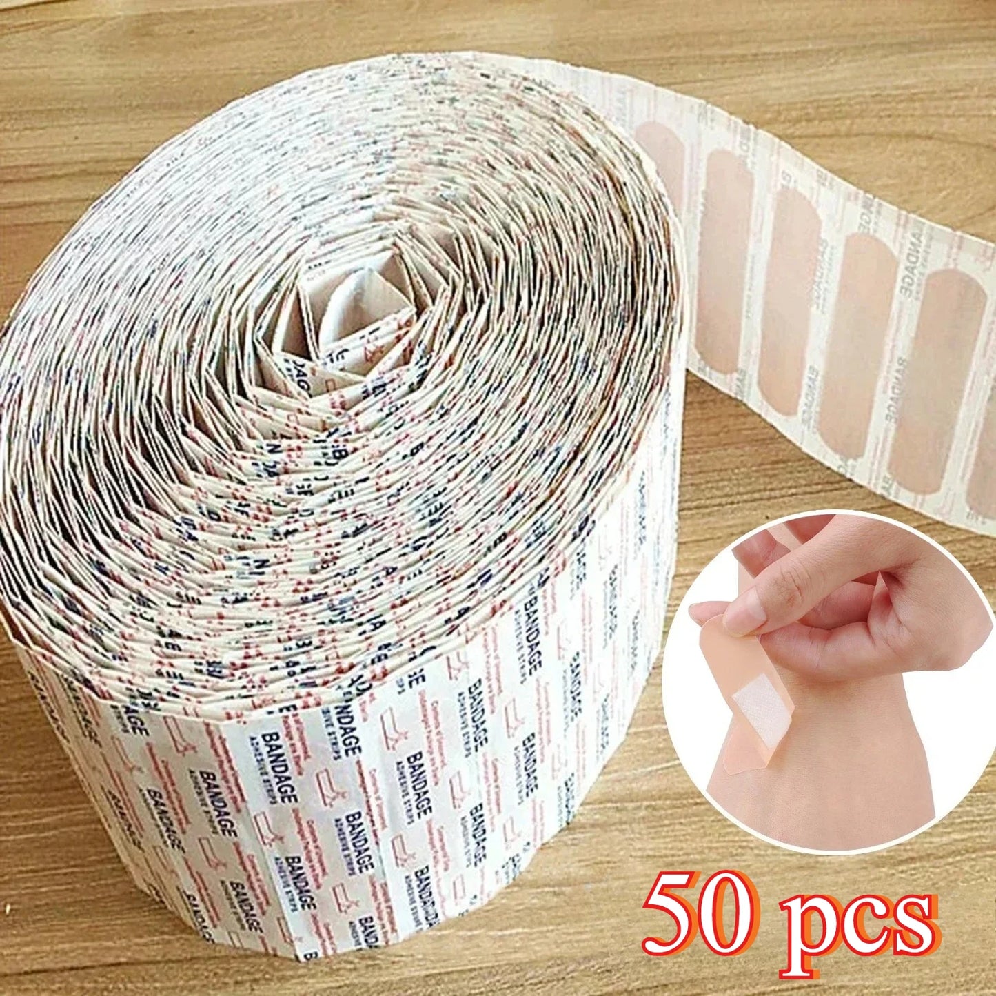 50/100Pcs Waterproof Breathable Cushion Adhesive Plaster Wound Hemostasis Sticker Band First Aid Medical Gauze Bandage band,aids Peaceful Pleasures Health and Wellness 50PCS