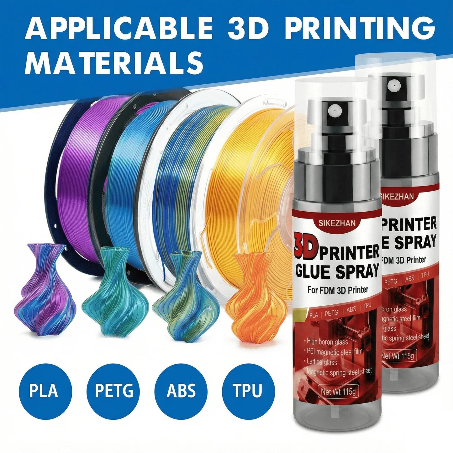 3D Printer Glue Bed Adhesive Anti-Warp for PLA ABS PETG TPU. Strong Bond Easy Release. High Adhesion for Heated Build Plate Peaceful Pleasures Health and Wellness