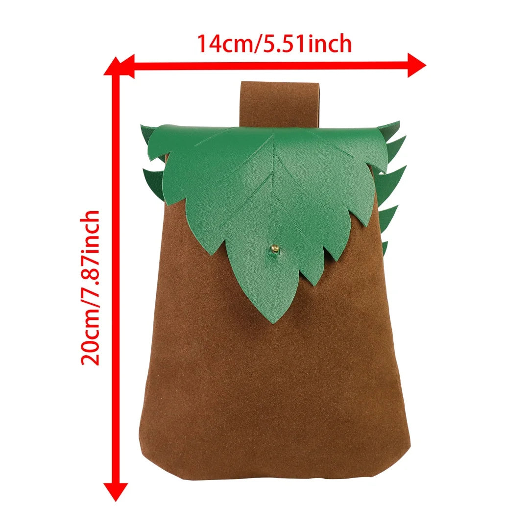 Medieval Waist Bag Retro PU Leather Elf Leaf Copper Coin Belt