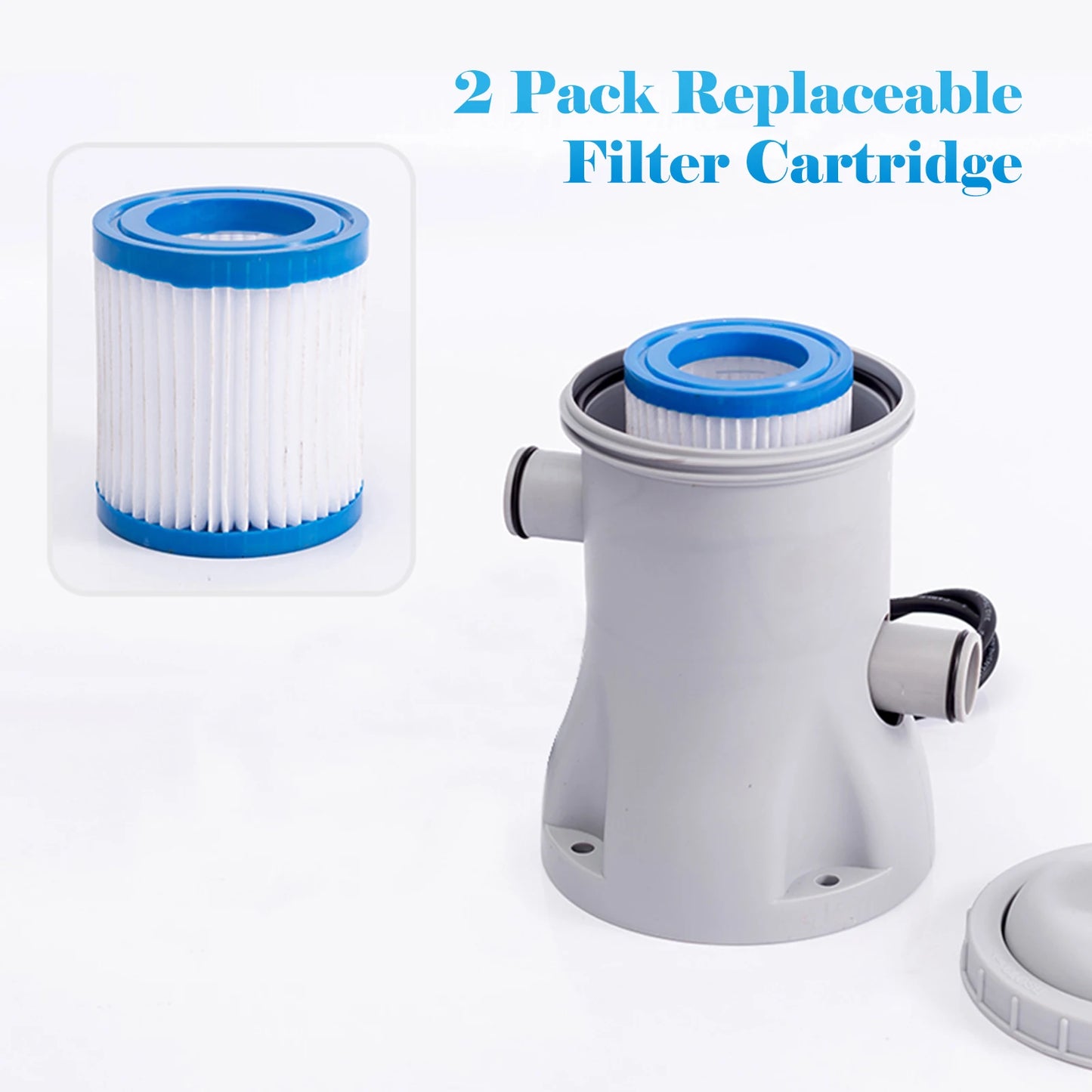 Pool Filter Pump 330 GPH Paddling Electric Water 2 Cartridge Pumps