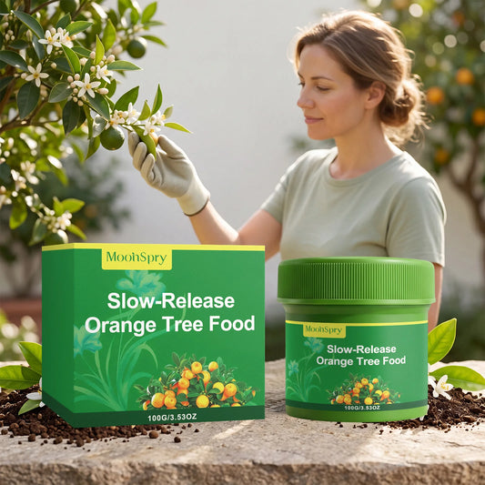 MOONSPRY Slow-Release Organic Citrus & Orange Tree Fertilizer Organic Tree Fertilizer Peaceful Pleasures Health and Wellness 100g