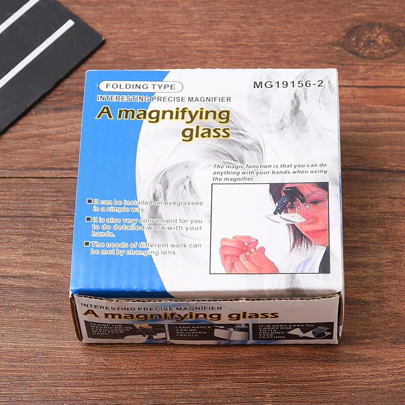 Glasses Type Magnifying Glass, Trojan Horse Type Clip Type Surgical Magnifying Glass with Three Sets of Lenses Peaceful Pleasures Health and Wellness