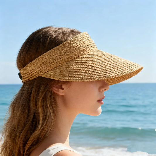 1/2 Piece Set with Random Color Delivery, Summer Straw Sun Hat, Beach Hat with Large Brim, Uv Protection, Rollable Ponytail Travel Sun Hat Peaceful Pleasures Health and Wellness