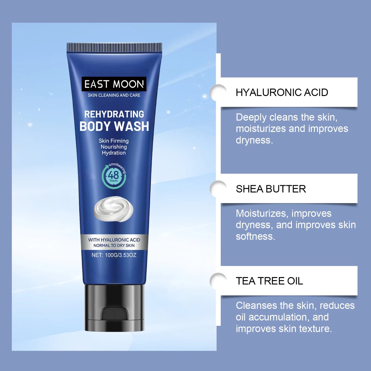 East Moon Hyaluronic Men's Shower Gel | Deep Moisture Body Wash