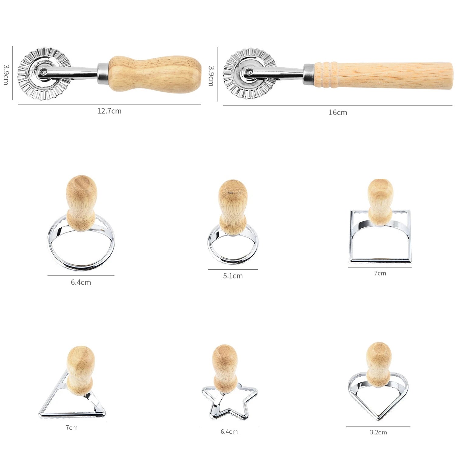 Kitchen Stainless Steel Cookies Cutter Set Pasta Press Attachment Kit Ravioli Maker Mold Tool Ravioli Stamp Set Pastry Wheel Set Peaceful Pleasures Health and Wellness