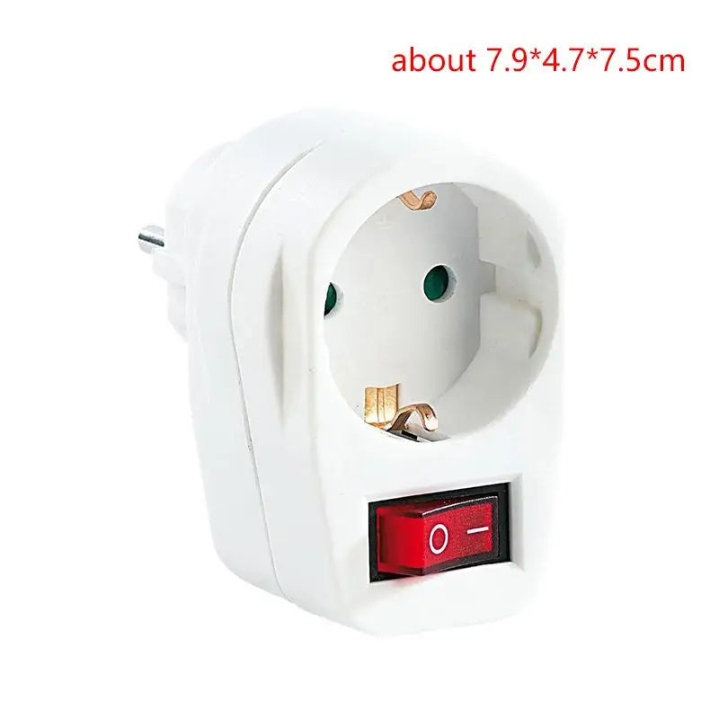 16A Plug Adapter Travel Charging German Standard Power Converter For Portugal Turkey 1 To 3 Plug EU Socket Adapter With Switch Peaceful Pleasures Health and Wellness 1pc A3
