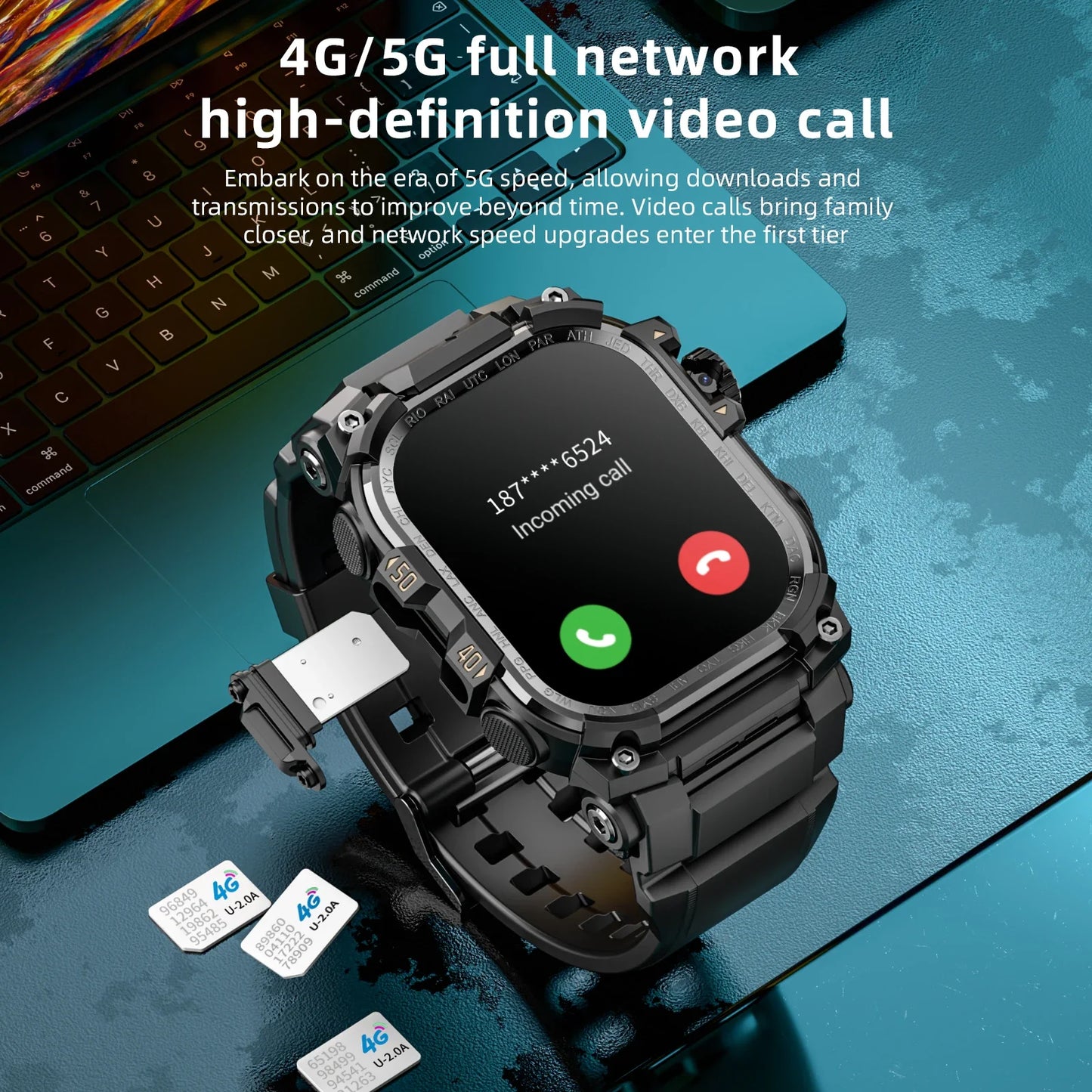 Zestbolt 4G Android Smartwatch | 2.06" AMOLED, NFC & SIM Card