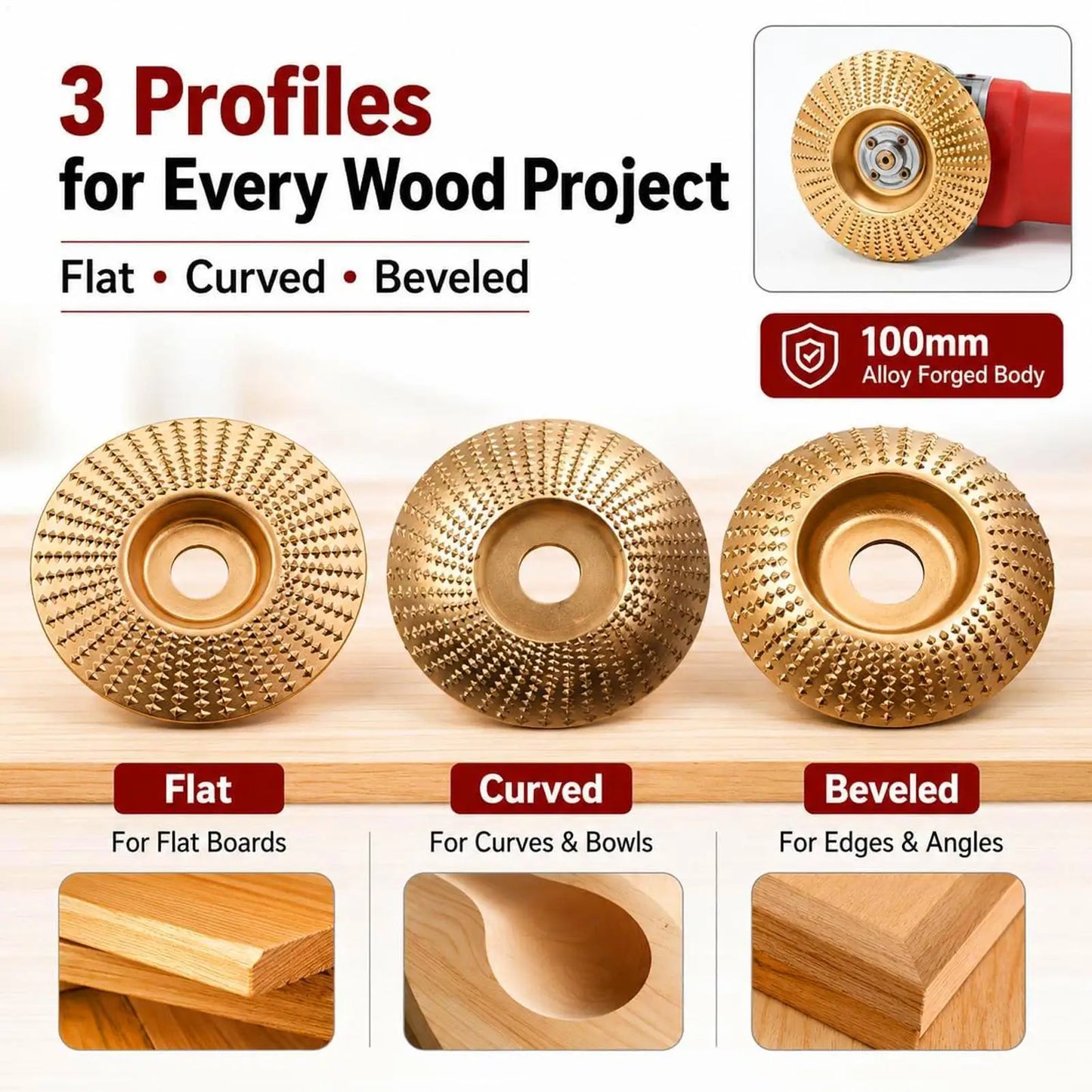 Wood Carving Disc Multi-Purpose Cutting & Grinding Wheel For Workshop Home Garage Craft Restoration, Angle Grinder Attachment Peaceful Pleasures Health and Wellness