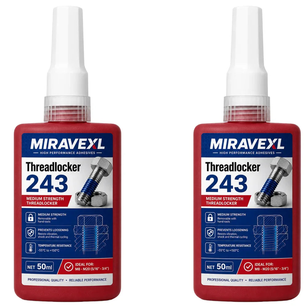 MIRAVEXL Threadlocker 243 Medium Strength Anaerobic Adhesive 10/50ml
